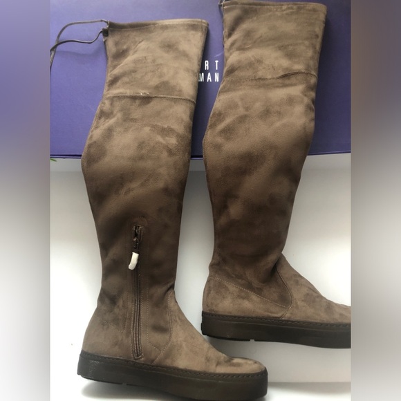 Stuart Weitzman  PLAYTIME Over The Knee Boot Thigh High Brown Suede - Picture 3 of 8